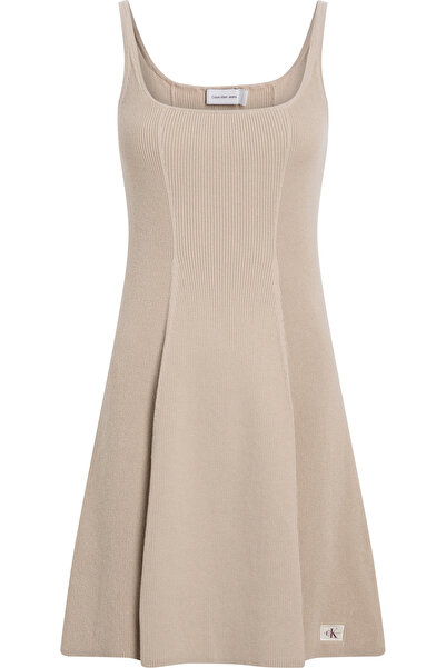 Calvin Klein Kadın Bej Dokuma Elbise