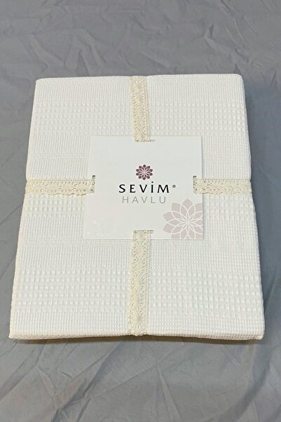 Sevim Tek Kişilik Waffle Pike 160x230cm, %100 Pamuk, Petek Tasarım, Krem