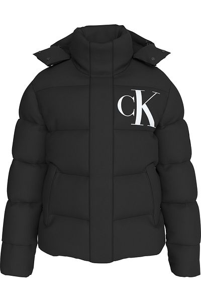 Calvin Klein Men's Logo Detachable Hooded down Jacket - Practical and Stylish Design