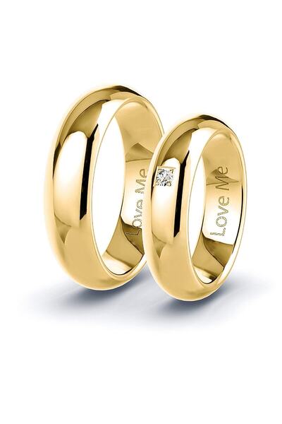 Kaya The Third Love Me Marka 6mm 1.kalite Altın Renk Klasik Bombeli Unisex Çe...