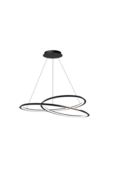 LUXXO Candelabru echipat cu LED, 48W, tricolor, corp aluminiu, negru, diametru 80cm, Giro Black M