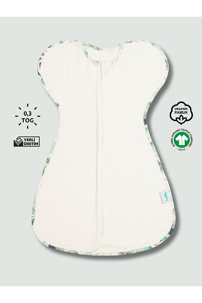 Zuppers 0.3 Tog Organic Cotton Butterfly Jumpsuit - Leaf