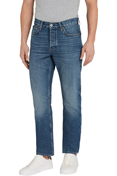 Tommy Hilfiger Men's Regular Waist Antique Detailed Straight Fit Blue Jeans - Stylish and Comfortable Design