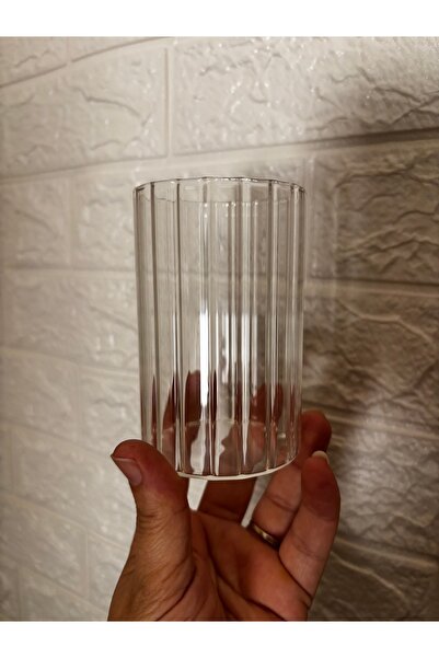 SEVEN7 Orta Boy Çizgili Soğuk Kahve Bardağı Fenomen