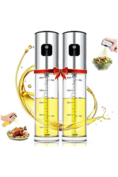 LIVVY زجاجة رذاذ زيت للطبخ (قطعتان، 100 مل زجاج قابل لإعادة التعبئة)