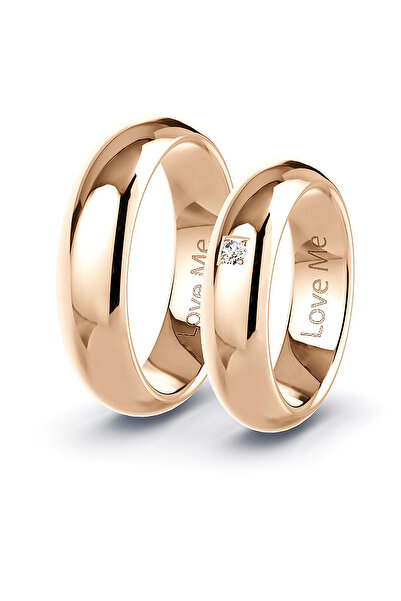 Kaya The Third Love Me Marka 6mm 1.kalite Rose Renk Klasik Bombeli Unisex Çel...
