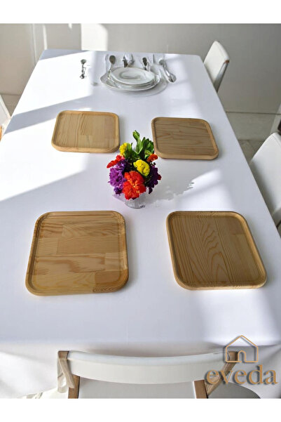 Eveda Square Serving and Presentation Plate 6 Pieces Pine