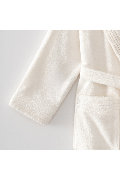 Ecocotton Ecosoft New Women's Bathrobe 100% Organic Cotton Dobby Cream