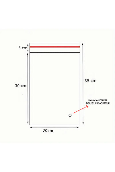 HG AMBALAJ 50 Adet 20x35 Cm Bantlı Yapışkanlı Şeffaf OPP Jelatin Poşet ( 20X30+5)