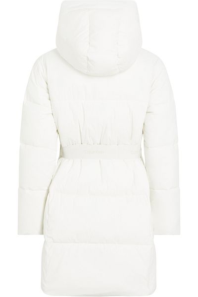 Calvin Klein Women / Girls Black Hooded Long Sleeve Belted White Coat J20J224122 Ybi