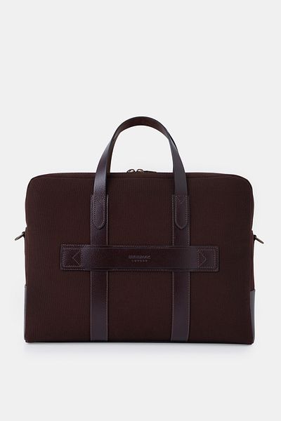 HELMBROOK Benedict Genuine Leather Men's 15.6" Two-Compartment Laptop Bag