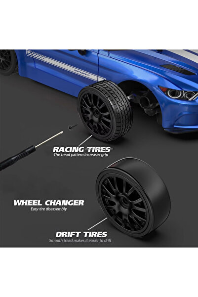 HAIZOL RC Drift Car 4Wheel Drive 1:16 scale 30+KM/H Full High Speed with LED Lights and Drifting Tires