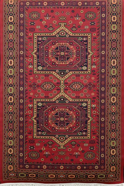Alkaffary Carpet Bashayer, with an Artistic print, Trendy designs inspired by modern décor, Red,Various sizes