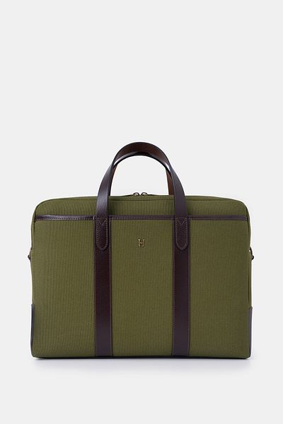 HELMBROOK Benedict Genuine Leather Men's 15.6" Two-Compartment Laptop Bag