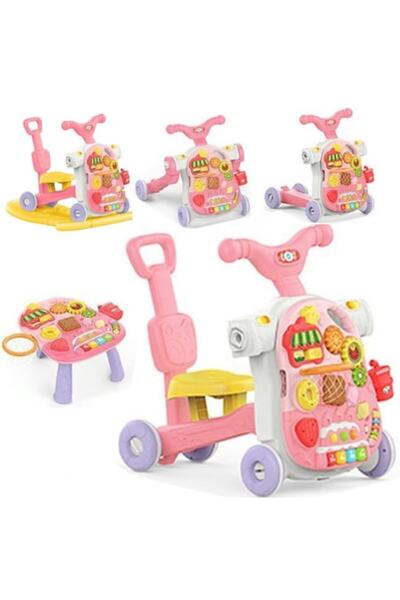 Smart Vibe Antemergator Multifunctional 5in1 Rollix Indiggo® - Balansoar, Scooter, Premergator, Pink