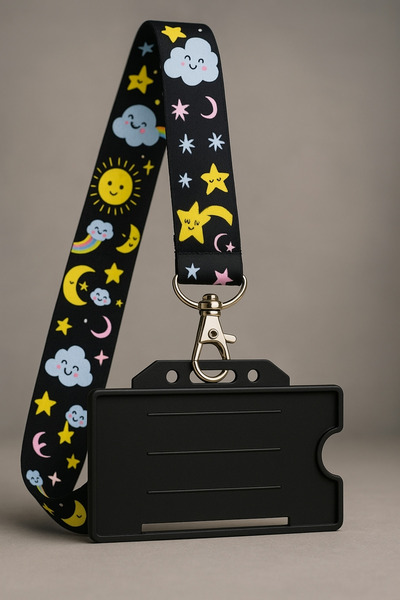 excarpin Sevimli Gezegenler Personel Boyun Askı İpi Telefon Askı İpi Kartlık