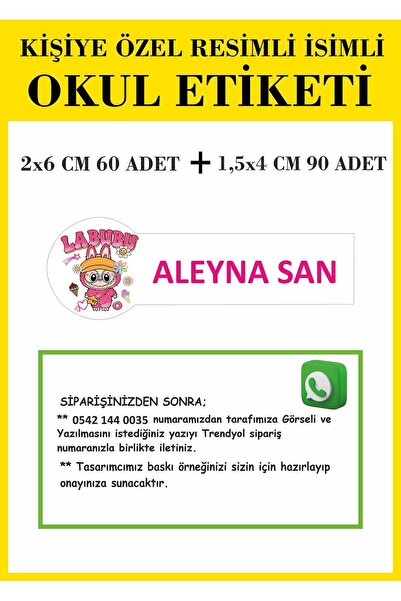 MOD KİŞİYE ÖZEL İSİMLİ RESİMLİ OKUL ETİKETİ DEFTER KALEM ETİKETİ 2 BOY 150 Adet