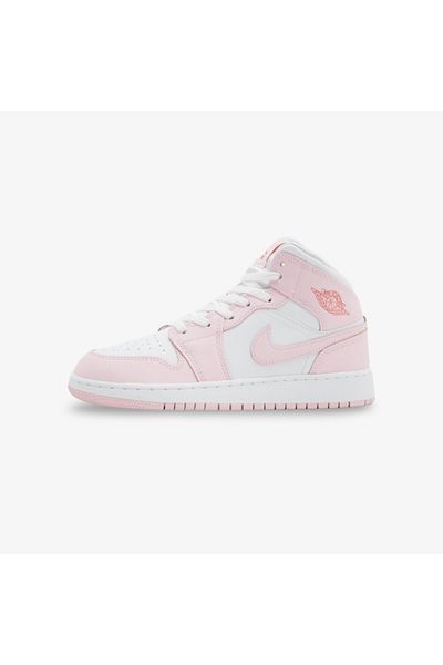 JORDAN Air 1 Mid 'Pink Foam Fire Red'