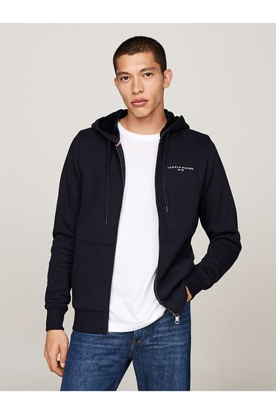 Tommy Hilfiger Pánská mikina s logem značky s kapucí na celý zip, vhodná pro každodenní nošení
