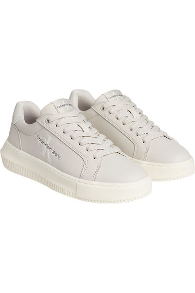 Calvin Klein Women / Girls Brand Logo Stylish Looking Comfortable Sole Cream Sneake Suitable for Daily Use