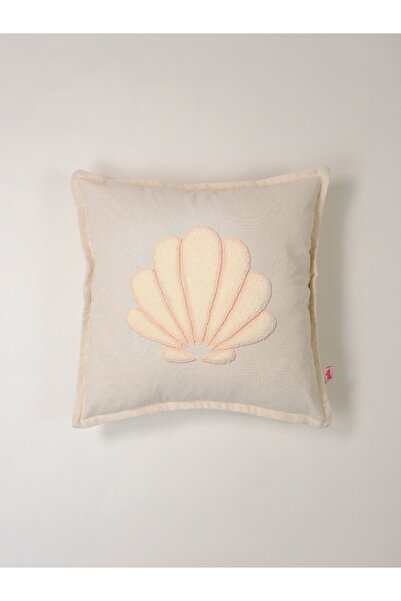 Galia Tasarım SeaBell - Marin Serisi Simli Deniz Kabuğu Punch Kırlent Kılıfı