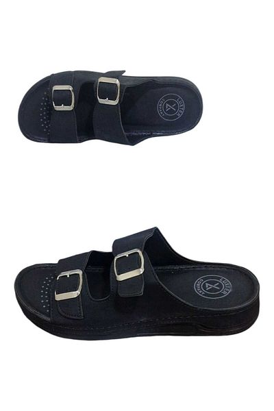madam gold Men's Black Color Casual Slippers Must Be Shipped Without Box