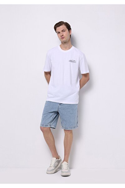 Colin's Regular Fit Orta Bel Düz Erkek İndigo Ecologic Jean Şort