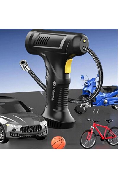 Enshall 4000mAh Hava Kompresörü Şarjlı Tabanca Model Kompresör Araba Bisiklet Top Lastik Şişirme Pompası