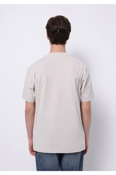 Colin's Comfort Fit Round Neck Solid Men's Stone Short Sleeve T-Shirt