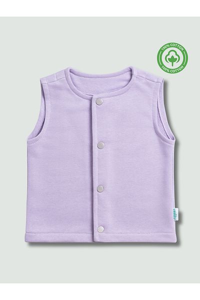 Zuppers Lilac Cotton Baby Kids Vest - Snap Fastener