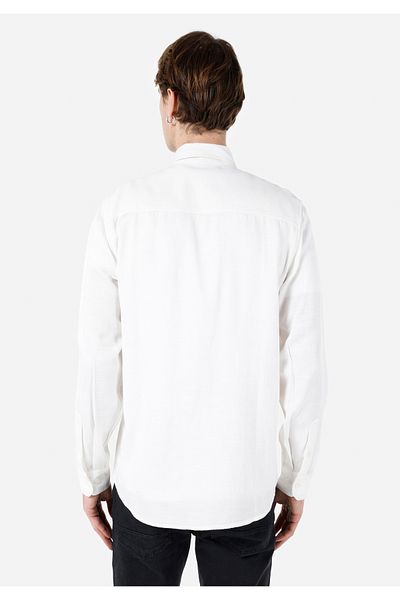 Colin's Regular Fit Shirt Neck Plain Men's White Long Sleeve Shirt