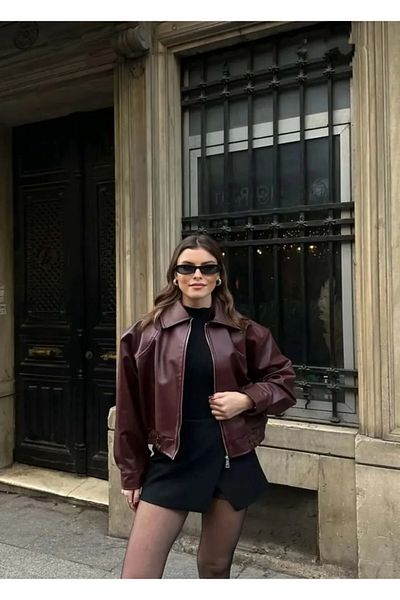 çerme New Season Oversize Faux Leather Jacket