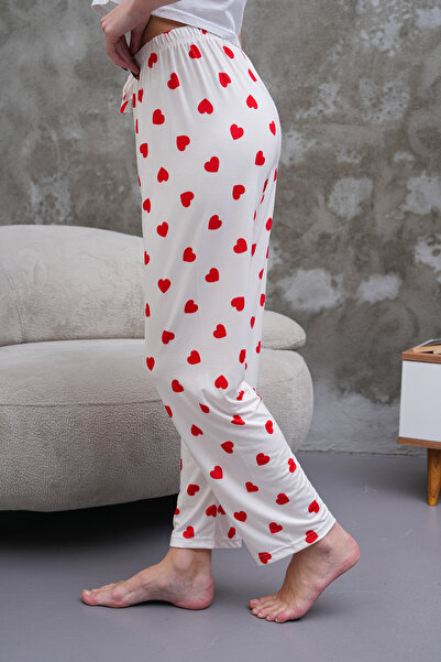 Arvin Pijama Pantaloni de pijama Milans cu talie înaltă imprimați cu inimă pentru femei