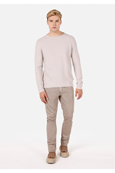 Colin's Regular Fit Yuvarlak Yaka Jakarlı Erkek Bej Kazak