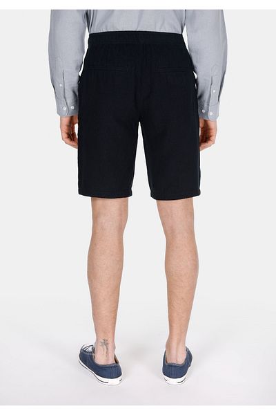 Colin's Regular Fit Mid Waist Straight Men's Linen Blended Black Shorts