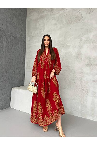 PREMİER VİE Hijab New Season Tac Pattern Summer Viscose Dress