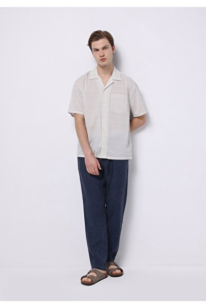 Colin's Cămașă cu mânecă scurtă pentru bărbați, cu dungi cu gât