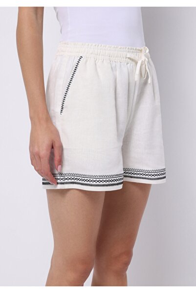 Colin's Regular Fit High Waist Embroidered Women's White Shorts