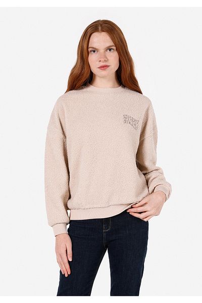 Colin's Regular Fit Round Neck Women's Beige Sweatshirt
