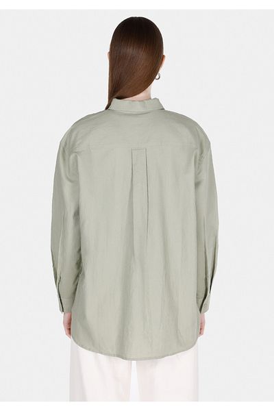 Colin's Relaxed Fit Shirt Neck Plain Women's Green Long Sleeve Shirt