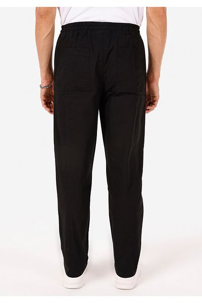 Colin's Relaxed Fit Mid Waist Wide Leg Men's Black Trousers