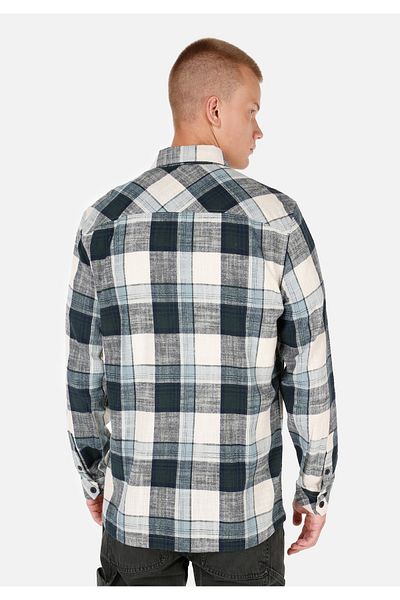 Colin's Regular Fit Shirt Neck Plaid Men's Green Long Sleeve Shirt