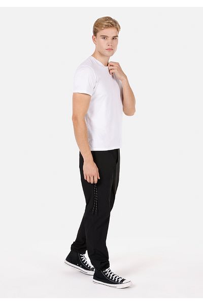 Colin's Regular Fit Mid Waist Straight Leg Men's Black Trousers