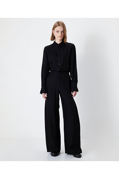 İpekyol Jacquard wide leg fit pants