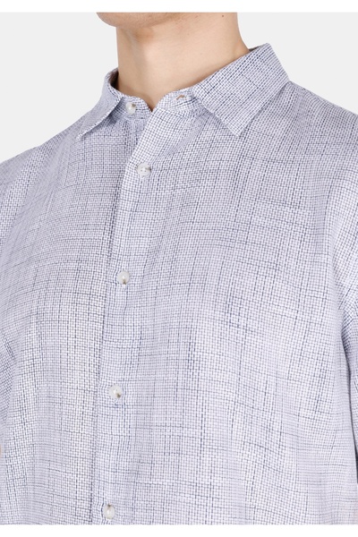 Colin's Regular Fit Shirt Neck Plain Men's Blue Long Sleeve Shirt