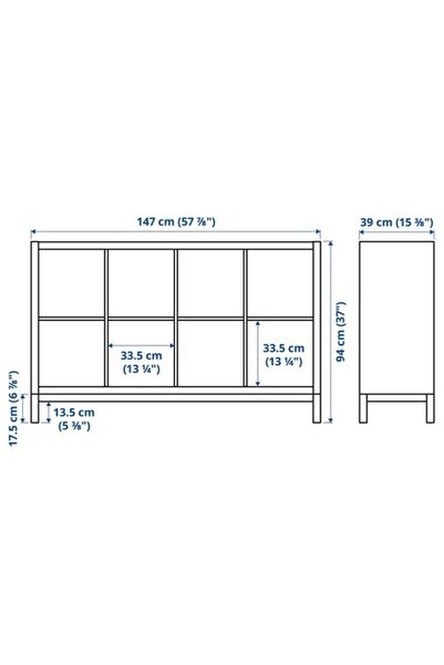 IKEA Kallax, Açık Raf Ünitesi, Beyaz, 147x94 Cm
