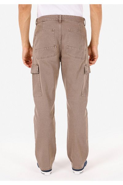 Colin's Comfort Fit Mid Waist Straight Leg Men's Woven Beige Trousers