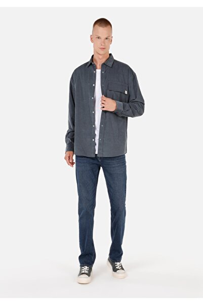 Colin's Comfort Fit Shirt Neck Düz Erkek Yeşil Uzun Kol Gömlek