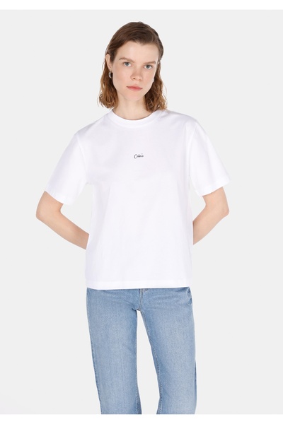 Colin's Регулярна посадка з круглим вирізом жіночі білі шорти з коротким рукавом