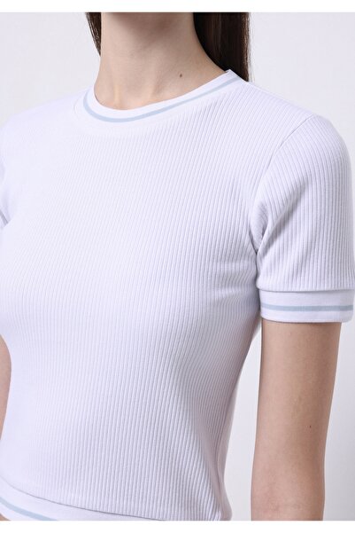 Colin's Slim Fit στρογγυλή λαιμόκοψη μασίφ γυναικείο λευκό κοντομάνικο μπλουζάκι